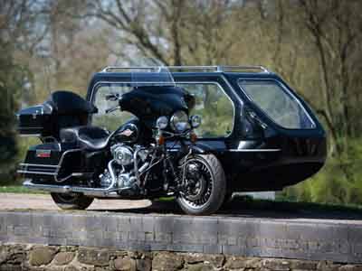 motorcycle and sidecar hearse